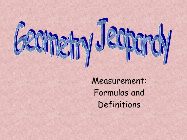 measurement formulas and definitions