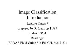 Image Classification: Introduction