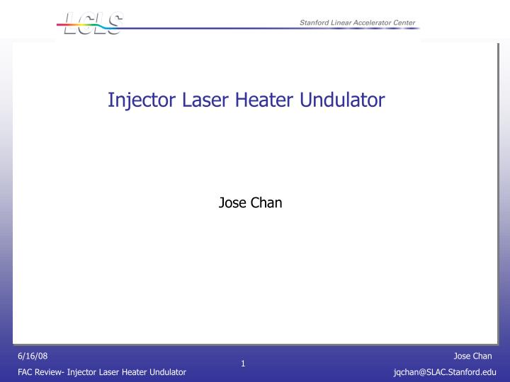 injector laser heater undulator