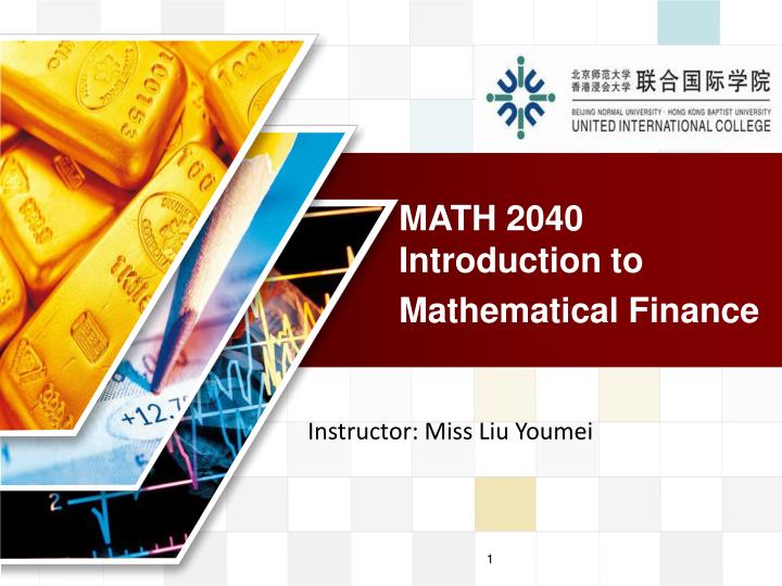 math 2040 introduction to mathematical finance