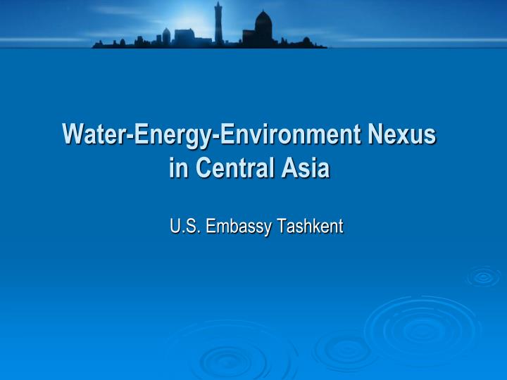 water energy environment nexus in central asia