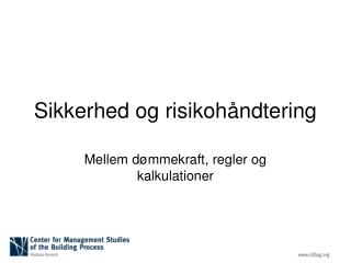 sikkerhed og risikoh ndtering