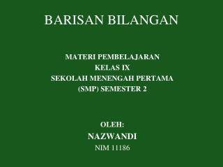 barisan bilangan
