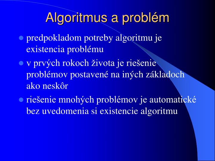 algoritmus a probl m