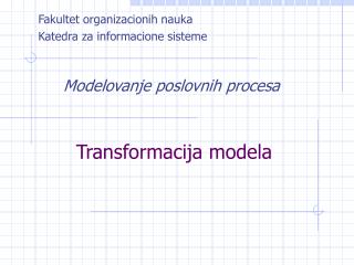 modelovanje poslovnih procesa