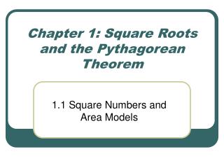 Chapter 1: Square Roots and the Pythagorean Theorem