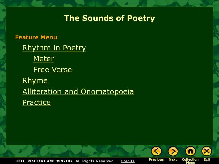the sounds of poetry