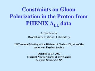 Constraints on Gluon Polarization in the Proton from PHENIX A LL data