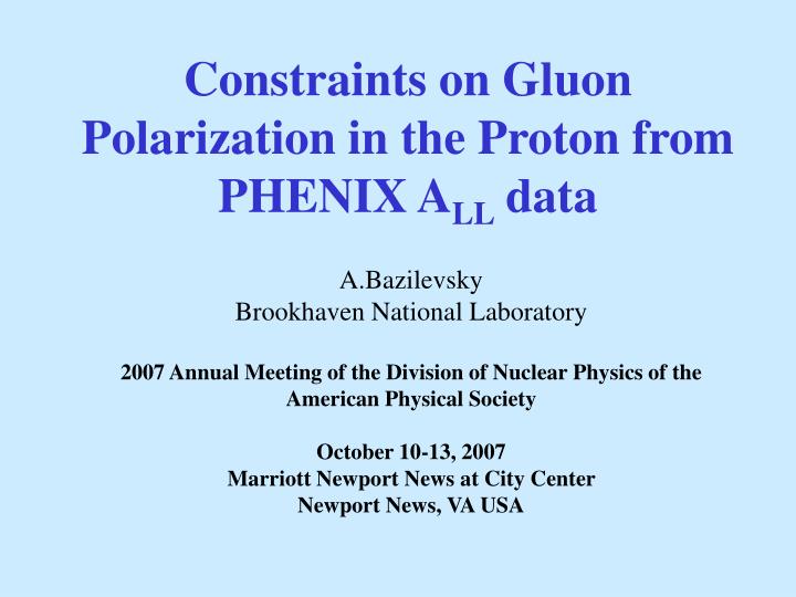 constraints on gluon polarization in the proton from phenix a ll data