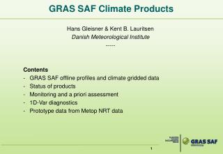 GRAS SAF Climate Products