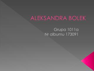 aleksandra bolek