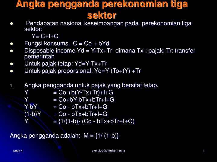 angka pengganda perekonomian tiga sektor