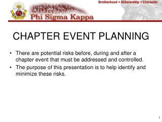 CHAPTER EVENT PLANNING