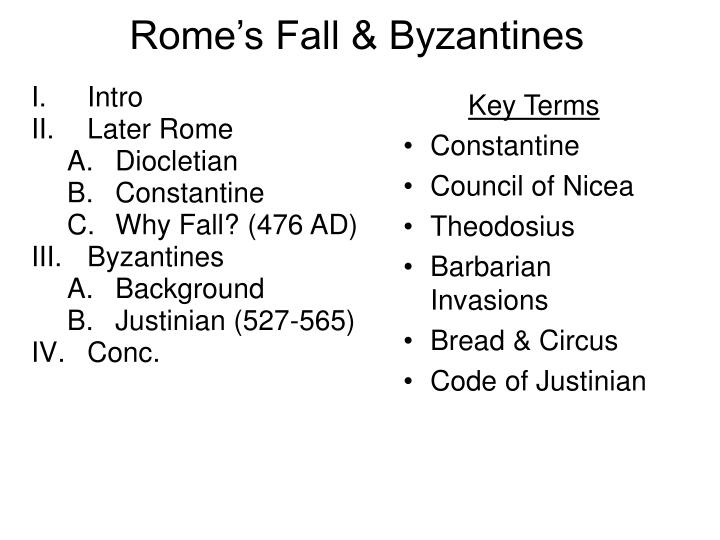 rome s fall byzantines