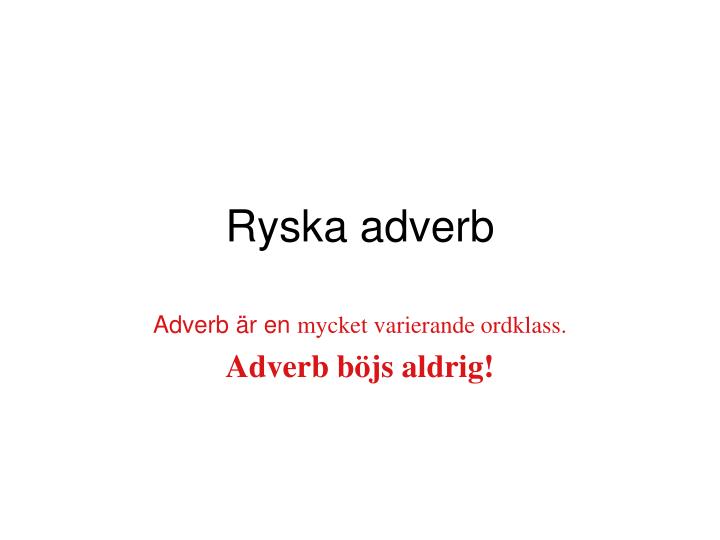 ryska adverb