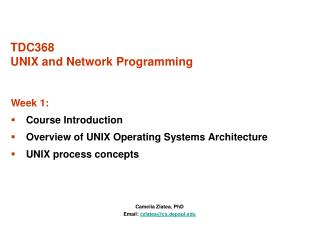 TDC368 UNIX and Network Programming