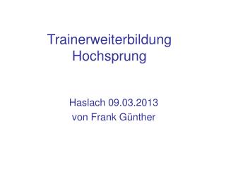 Trainerweiterbildung Hochsprung