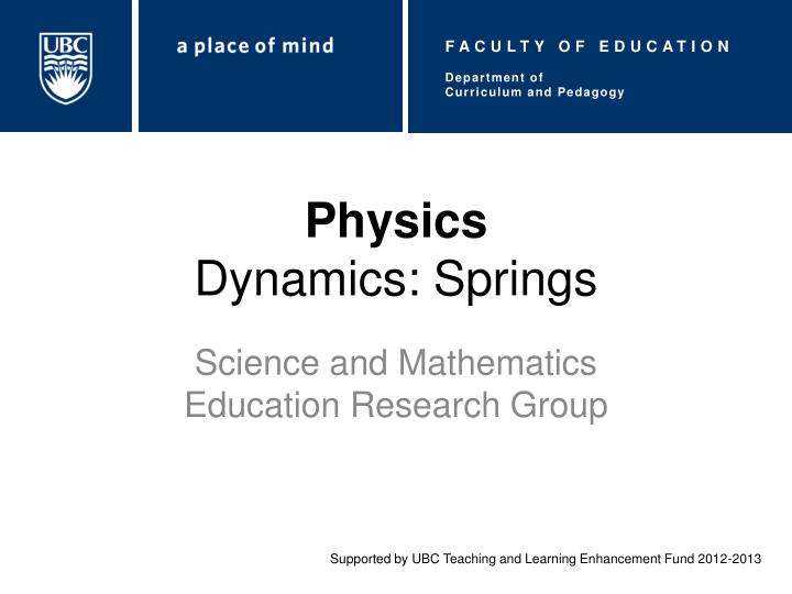 physics dynamics springs