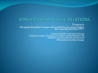 konsep dasar public relations