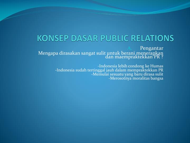 konsep dasar public relations