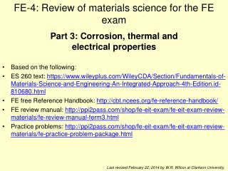 FE-4: Review of materials science for the FE exam