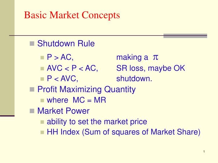 basic market concepts