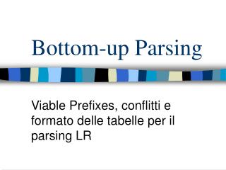 bottom up parsing