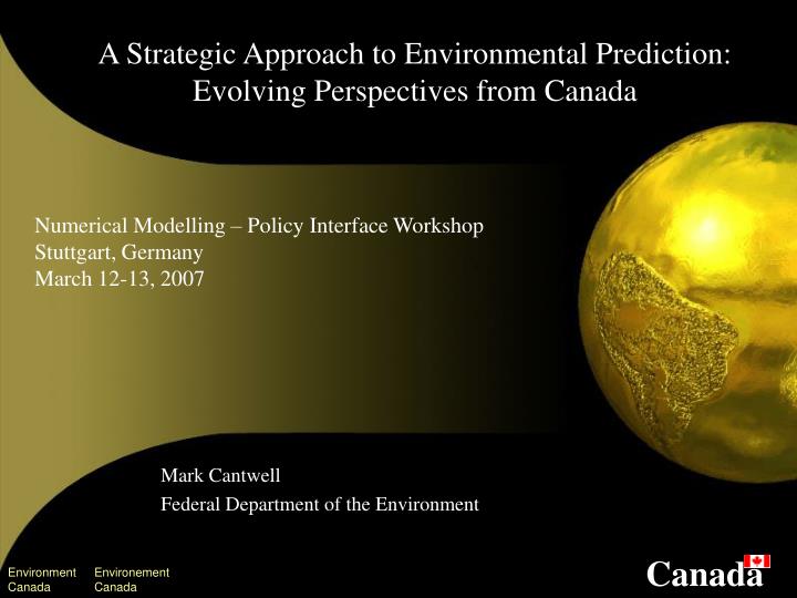 a strategic approach to environmental prediction evolving perspectives from canada