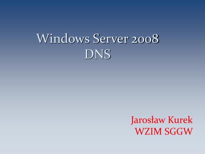 windows server 2008 dns