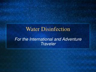 Water Disinfection