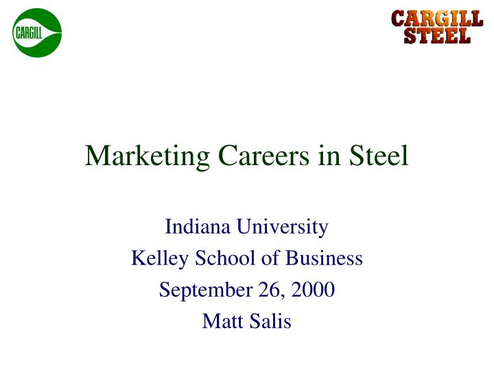 marketing careers in steel