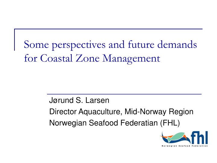 some perspectives and future demands for coastal zone management