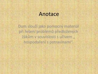 Anotace