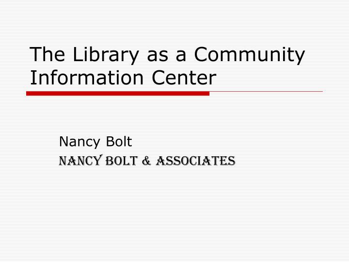 the library as a community information center