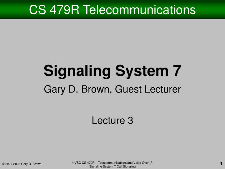 cs 479r telecommunications