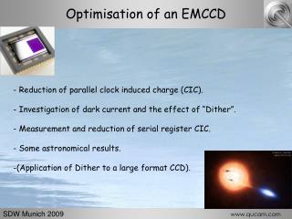 Optimisation of an EMCCD