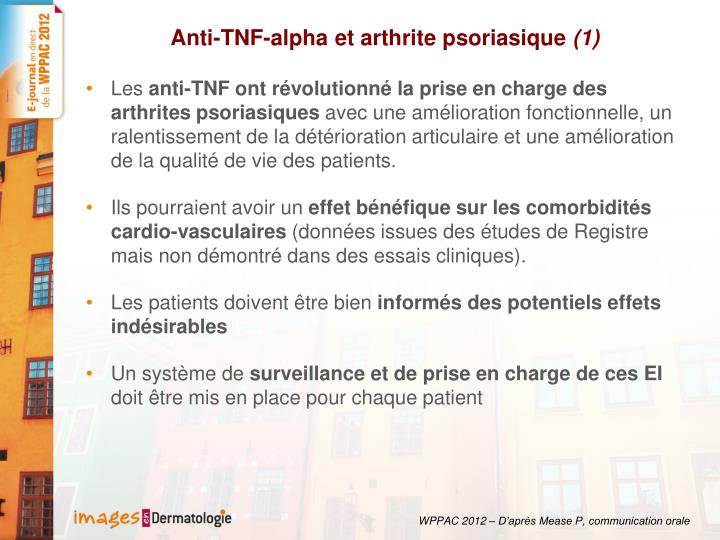 anti tnf alpha et arthrite psoriasique 1