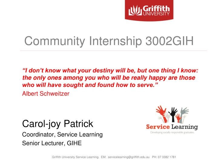 community internship 3002gih