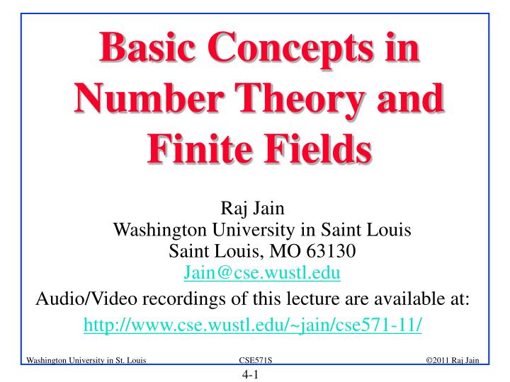 basic concepts in number theory and finite fields