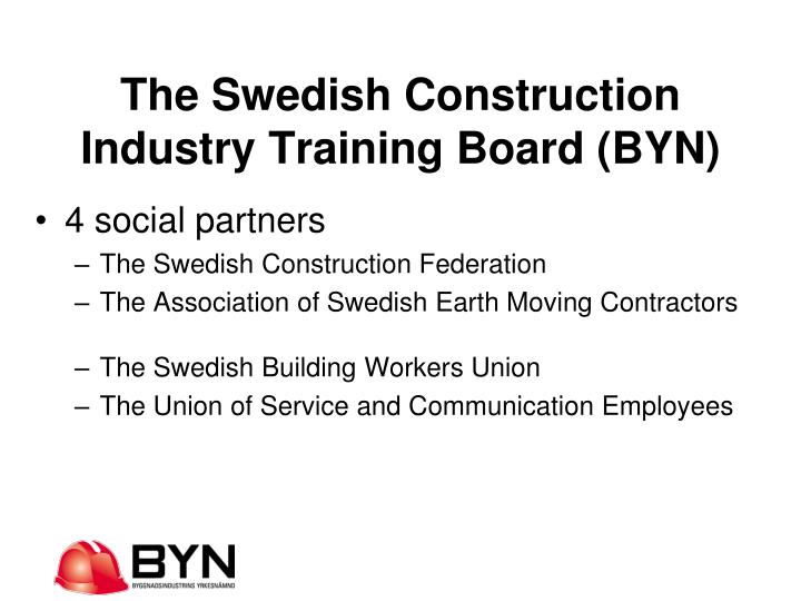 the swedish construction industry training board byn