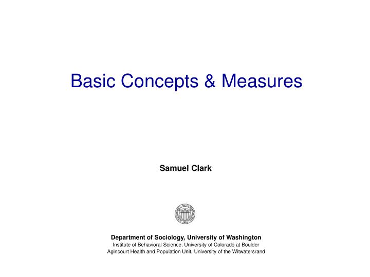 basic concepts measures