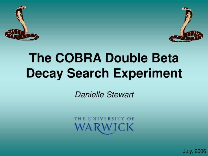the cobra double beta decay search experiment