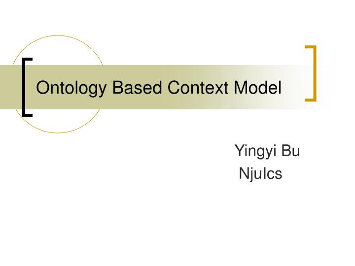 ontology based context model