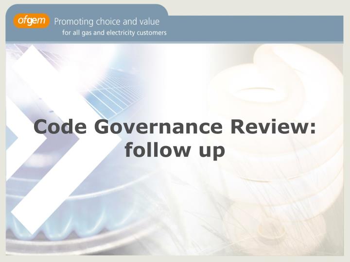 code governance review follow up