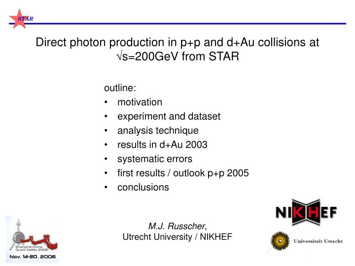 direct photon production in p p and d au collisions at s 200gev from star