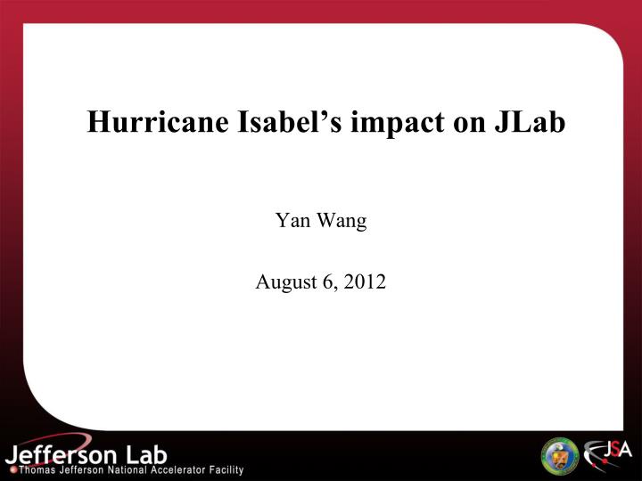 hurricane isabel s impact on jlab
