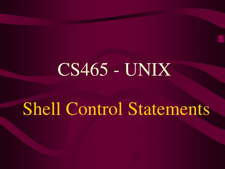 shell control statements