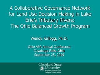 Wendy Kellogg, Ph.D. Ohio APA Annual Conference Cuyahoga Falls, Ohio September 25, 2009