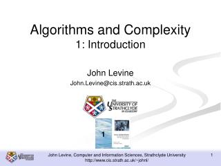 Algorithms and Complexity 1: Introduction