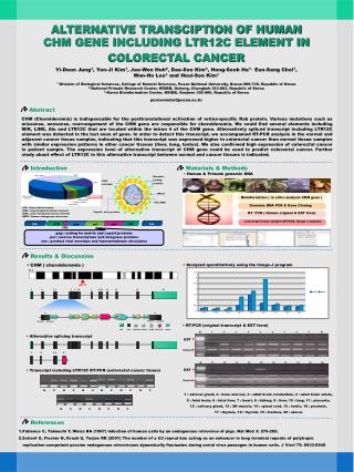 ALTERNATIVE TRANSCIPTION OF HUMAN CHM GENE INCLUDING LTR12C ELEMENT IN COLORECTAL CANCER